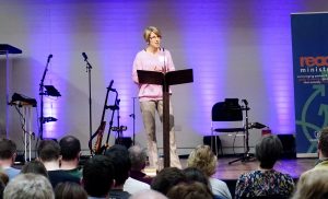 Linda Allcock speaking at Reach 2026